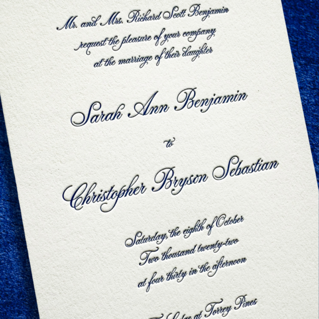 San Diego formal wedding invitations