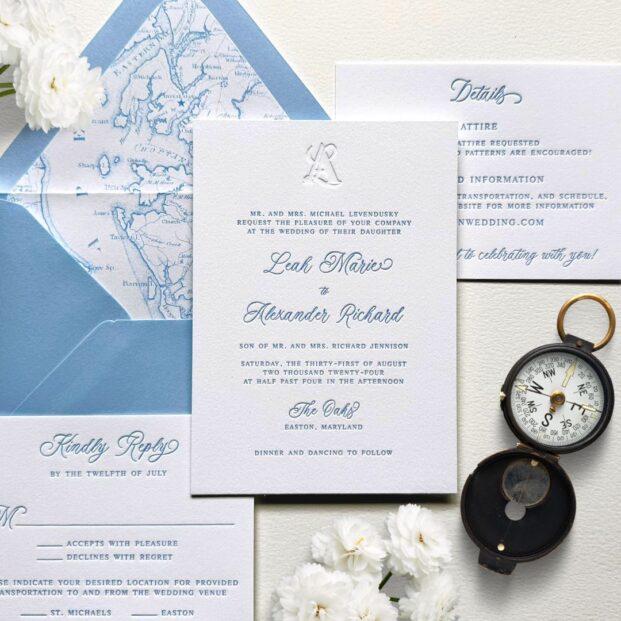 St Michaels letterpress wedding invitations